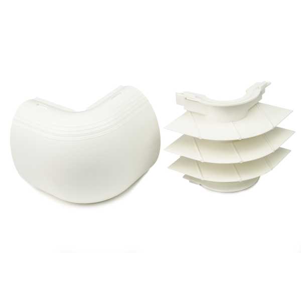 CODO EXTERNO PARA CANALETA PLASTICA DE 4.5", MULTI CANAL, PARA POTENCIA Y DATOS, COLOR IVORY, MARCA HELLERMANN TYTON