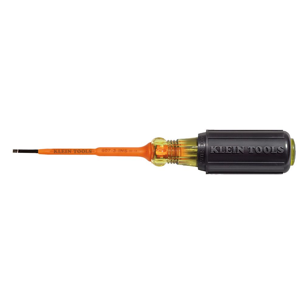 DESTORNILLADOR AISLADO 1000V PLANO, DE 3/32", DE 3", MARCA KLEIN TOOLS, MODELO 607-3-INS