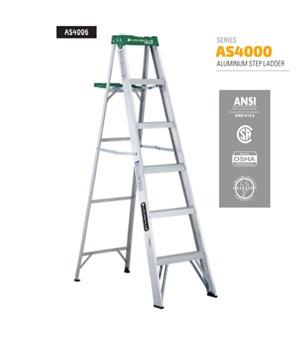 ESCALERA TIPO A DE 6 PIES, ALUMINIO, 225 LB. MARCA LOUISVILLE
