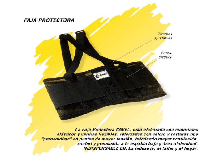 FAJA PROTECTORA (CINTURON DE FUERZA) TALLA S, MARCA CABEL, MODELO 03-0601-0103-01-S
