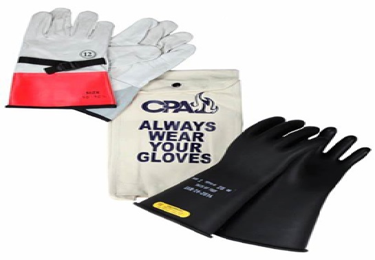 KIT DE GUANTES DIELECTRICOS CLASE 2, (17,000 V), TALLA 11, MARCA CPA, MODELO GK-2-14-11