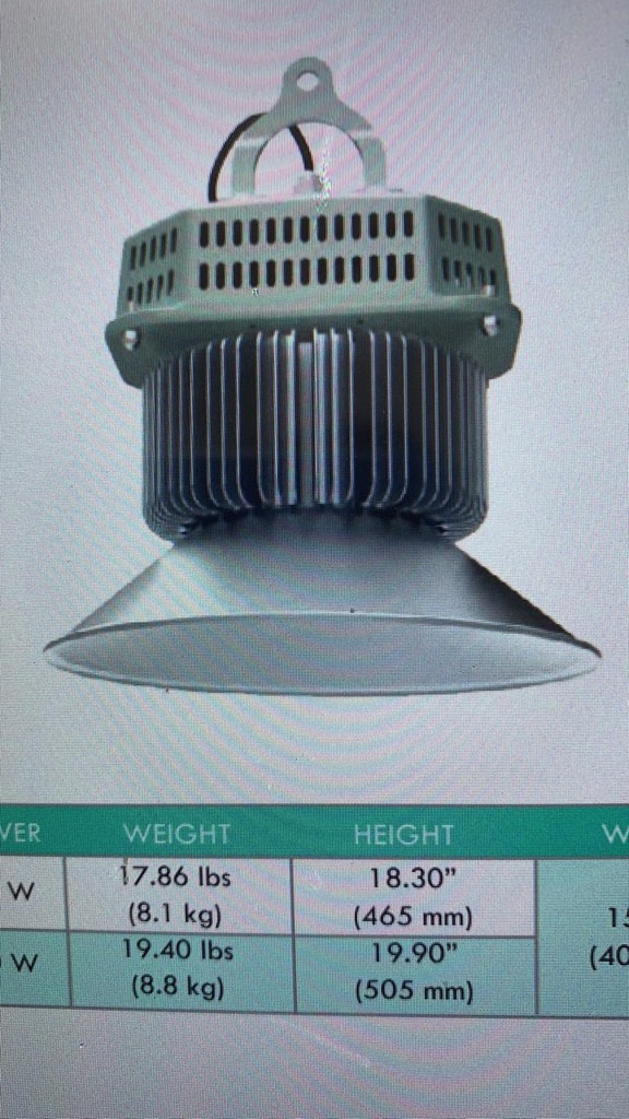 LAMPARA HIGH BAY DE 160W, MARCA XELEUM, MODELO XAH160-50UN120A