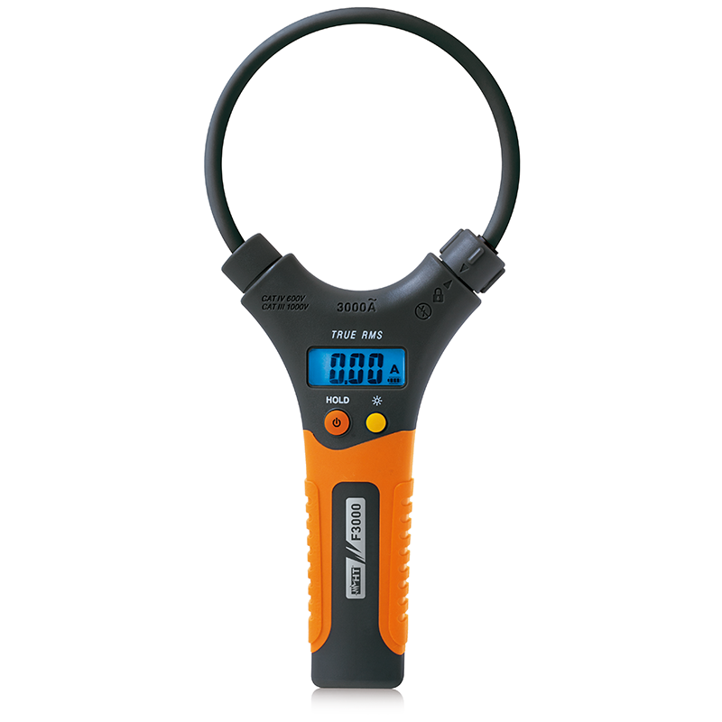 PINZA AMPERIMETRICA CON MORDAZA FLEXIBLES AC 3000A, MARCA HTI, MODELO F3000