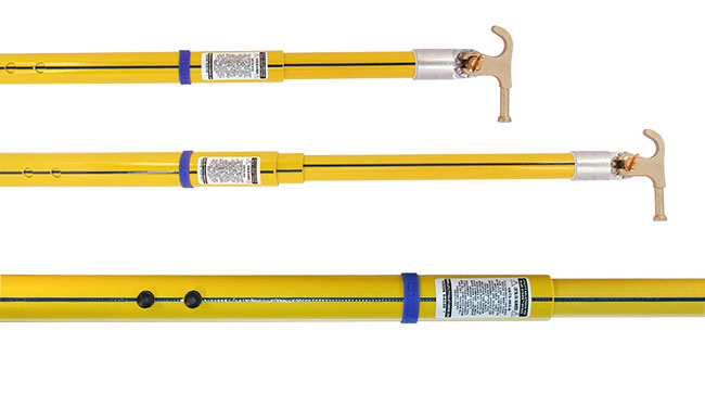 PERTIGA DE SUBESTACION DE 3 SECCIONES DE 18, 15 Y 11 PIES, BLUE STRIPE, MARCA UTILITY SOLUTIONS, MODELO USTS-H03-SE