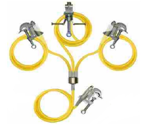 SET DE JUEGO DE PUESTA A TIERRA DE 4 VIAS CON CABLE #1/0 AWG, MARCA RELIABLE, MODELO GCOD34x1/0