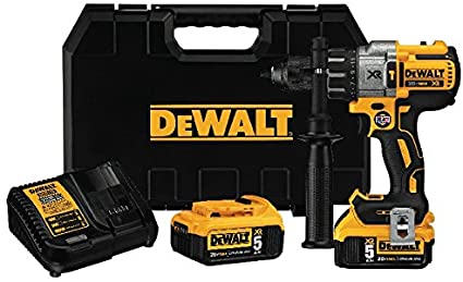 KIT DE TALADRO PERCUTOR/ATORNILLADOR INALAMBRICIO 1/2", 300W, MARCA DEWALT, MODELO DCD996P2: 2 BAT 5AH + CARG + ESTUCHE