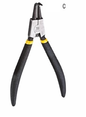 TENAZA CURVA, PARA SACAR ANILLO (SEGURO) DE PRESION DE 7", MARCA BOSI TOOLS, MODELO BS213273