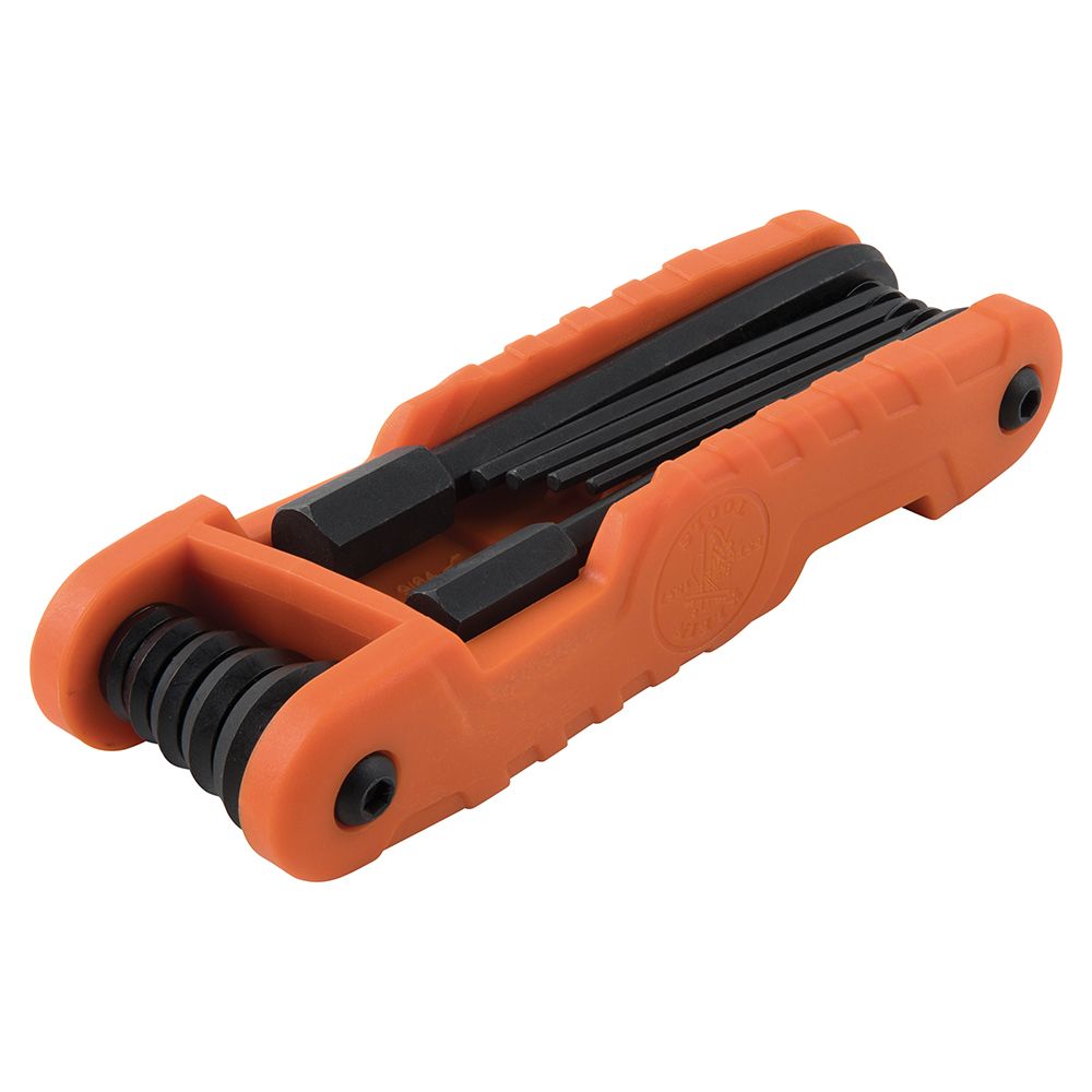 JUEGO DE LLAVES HEXAGONALES (ALLEN) MILIMETRICAS PLEGABLES, DE 10 PIEZAS, DE 1.5 A 12MM, MARCA KLEIN TOOLS, MODELO 70550M