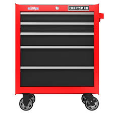 GABINETE PARA HERRAMIENTAS DE 26", DE 5 CAJONES CON RUEDAS, MARCA CRAFTSMAN, MODELO CMST98264RB