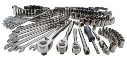 JUEGO DE HERRAMIENTAS MECANICAS DE 1/4", 3/8" Y 1/2", DE 150 PIEZAS, EN MM Y PULG, MARCA CRAFTSMAN, MODELO CMMT12035