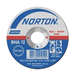 [NORTON152230] DISCO PARA CORTE DE METAL DE 4-1/2"X1/8"X7/8", CENTRO DEPRIMIDO, MARCA NORTON, MODELO 152230