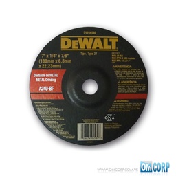 [DW44610] DISCO PARA DESBASTE DE METAL DE 9" X 1/4" X 7/8", MARCA DEWALT, MODELO DW44610