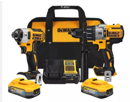 [DW-DCK299H2-B3] KIT DE TALADRO PERCUTOR + ATORNILLADOR DE IMPACTO DE 1/2", MARCA DEWALT, MODELO DCK299H2-B3: 2 BAT 5AH + CARG + BOLSO