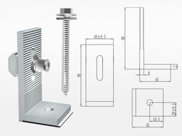 [MG STEEL-XM-L-FEET] PATA EN L PARA MONTAJE DE RIEL SOBRE TECHO PLANO, MARCA MG STEEL, MODELO XM-L-FEET